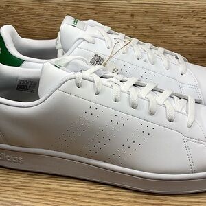 Size 14 - adidas men Advantage Shoes White / Green